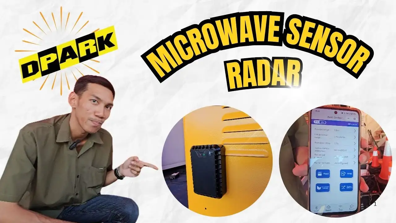 เซ็นเซอร์ไม้กั้น Microwave Radar สีดำติดตั้งบนไม้กั้นรถยนต์